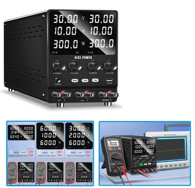Produktbild von Doppelte Labornetzteil – Einstellbares Gleichstromnetzteil – 30 V, 10 A – 300 W – Digitalanzeige