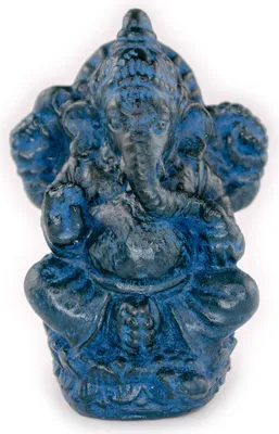 Produktbild von Ganesha Skulptur - Deko Raumdeko Kunstwerk - Steingemisch Elefant Blau