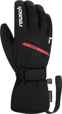 Image de Gants de protection Reusch, modèle Morris, en Gore-Tex, chauds, imperméables et respirants, en tissu respirant. Couleur : noir/blanc/rouge "fire". Taille : 11