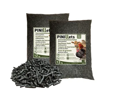 Produktbild von PINI Sonnenblumenschalen Pellets 24 kg Einstreupellets Einstreu