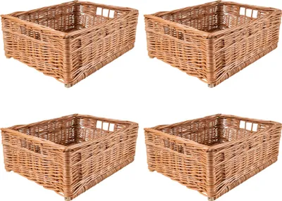 Image de Creative Home Lot de 3 Panier De Rangement En Osier 40 x 30 x 16 cm - Petit