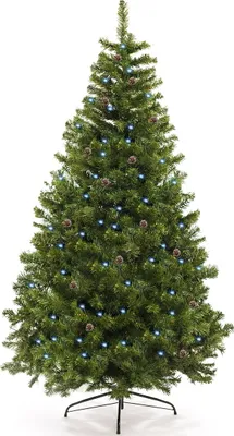 Produktbild von walexo Künstlicher Weihnachtsbaum Tannenbaum Christbaum mit LED und Fernbedienung (210 cm, Natur-Grün)