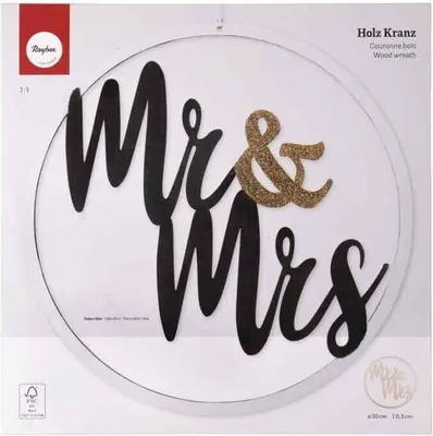 Image de Lettres en bois « MR & MRS » 30 cm
