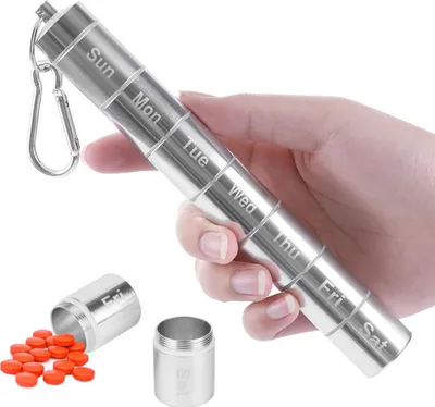 Produktbild von Wöchentliche Pillen-Organizer-Box 7-Tage-Pillenbox Große Fächer Feuchtigkeitsbeständiger tragbarer Pillenspender mit Schlüsselanhänger