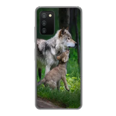 Produktbild von MuchoWow® Handyhülle Schutzhülle Hülle für Samsung Galaxy A03s Wolf - Baby - Wald Silikon Softcase Handy Hülle - Schutz