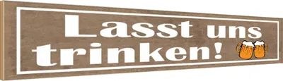 Produktbild von vianmo Holzschild 10x46 cm lasst uns trinken Bier Alkohol Essen
