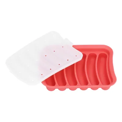 Obrázek produktu pro Silikonová forma na klobásy, nepřilnavá, bezpečná pro potraviny, hot dog maker, DIY formy na klobásy pro domácí a profesionální použití, červená barva