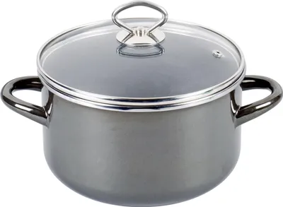 Image de kochstar 505224 24 Marmite à viande 'Primus' avec couvercle en verre, 24 cm, 6,3 l, gris