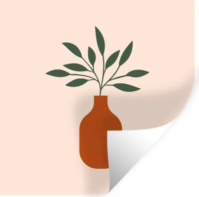 Produktbild von MuchoWow® Wandtattoo Wandsticker Wandaufkleber Vase - Sommer - Pflanze 80x80 cm Selbstklebend und Repositionierbar - Wierderverwendbar - Selbstklebend
