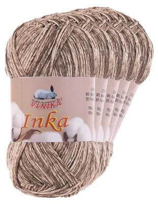 5 x 100g Inka mehrfarbig Farbverlaufgarn Baumwollmischgarn 41 creme-braun