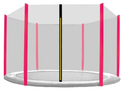 Produktbild von INLEA Outdoor Schutznetz für Trampolin PREMIUM Jump mit einem Gesamtdurchmesser von 250 cm für 6 Stangen - schwarz/rosa