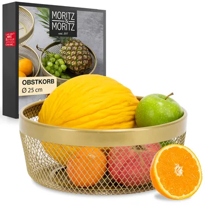 Obrázok produktu pre Košík na ovocie Moritz & Moritz okrúhla sieť zlatá