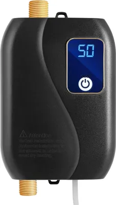 Obrázok produktu pre Elektrický prietokový ohrievač vody – montáž na stenu – 3500 W – 25–50 °C – kompaktný 12×20 cm – 1,27 cm rúrka (DN15) – kuchyňa a kúpeľňa