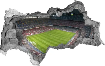 Produktbild von Selbstklebender Loch-3D-Aufkleber 95x73 cm Barcelona Stadion