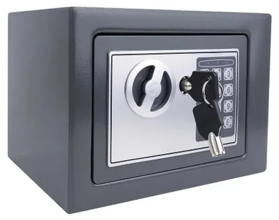 Zdjęcie produktu dla Sejf elektroniczny, pojemność 4,6 l, wymiary 23 cm x 17 cm x 17 cm, ognioodporny, wodoodporny, podwójny system dostępu