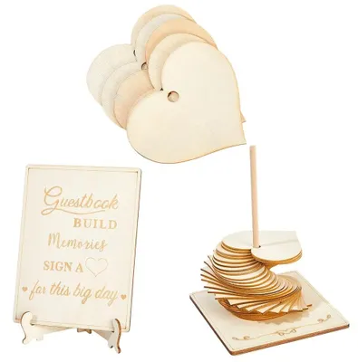Image de Solidchoice - Alternative au livre d'or de mariage : cœur en bois pour les occasions spéciales
