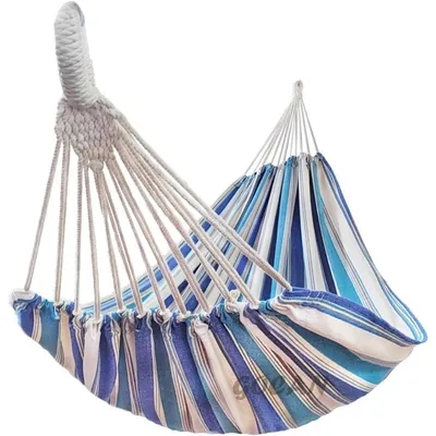 Productafbeelding van Dubbele hangmat voor 2 personen, extra groot, van katoen en linnen, draagvermogen 272 kg, afmetingen XXL, 330 cm