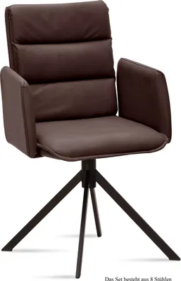 Produktbild von Armlehnstuhl (8er-Set) Dulci 52x92x60 Schwarz/Braun