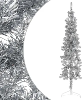 Obrázek produktu pro The Living Store Stojan na umělý poloviční vánoční stromek Slim Silver 180 cm