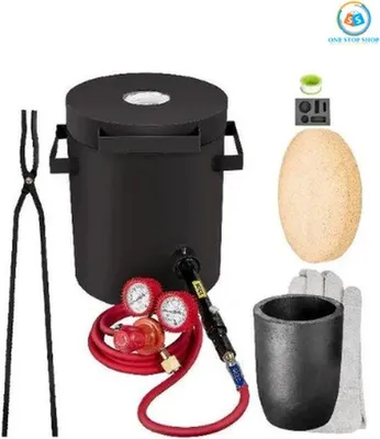 Obrázok produktu pre Elektrická taviaca pec z nehrdzavejúcej ocele s objemom 2 kg a príslušenstvom.
