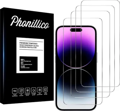 Zdjęcie produktu dla Szkło hartowane do iPhone 15 PLUS [4 sztuki] Folia ochronna na ekran odporna na zarysowania Phonillico®