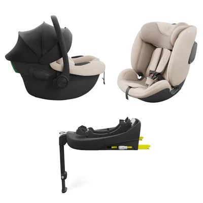Produktbild von Kinderkraft ENDURA SAFE Modular System – Babyschale & Kindersitz 2in1 mit drehbarer ISOFIX-Basis, i-Size, Beige