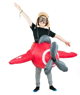 Aufblasbares Flugzeugkostüm für Kinder, rot, Polyester