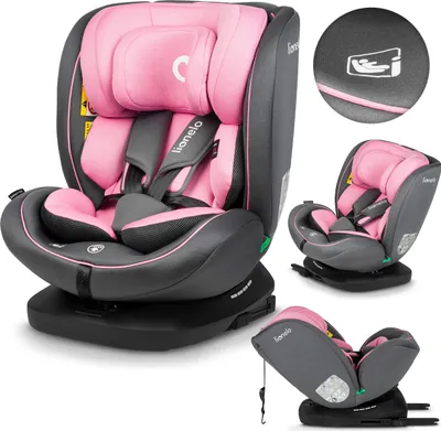 Produktbild von Dětská autosedačka Lionelo Bastiaan i-Size od narození do 12 let, od 0 kg do 36 kg, i-Size, Isofix + Top Tether - růžová