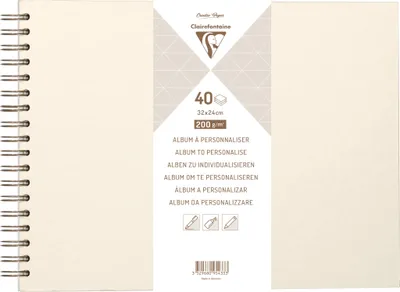 Produktbild von Clairefontaine 3x Album DIY 40 Blatt weiß 32x24cm Elfenbeinperlmutt 95433C