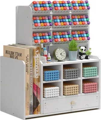 Produktbild von Famanu Büro Organizer mit Multifunktionalem Halter für Stifte - 15 Sortierfächer, Schwarz