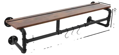 Immagine prodotto di Appendiabiti, montaggio a parete, stile industriale, nero