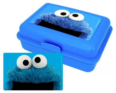 Produktbild von Sesamstraße Brotdose - Krümelmonster Lunchbox Butterbrotdose mit Trennwand Cookie Monster Blau