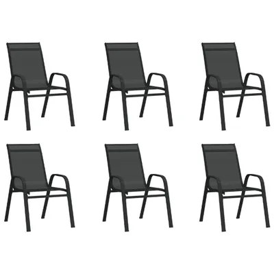 Produktbild von Stapelbare Gartenstühle 6 Stk. Schwarz Textilene , Gartenstühle Design 2024