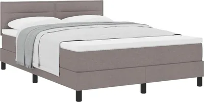 Zdjęcie produktu dla Łóżko sprężynowe Z zagłówkiem Ciemnoszary 140 x 190 cm tkanina