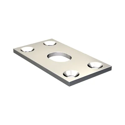 Produktbild von Riegelbodenplatte für Riegel 14 mm, zum Anschrauben aus Stahl, Durchmesser 14,5 mm
