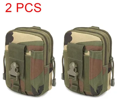 Produktbild von Taktische Gürteltasche - Modell ZSYB - 2er-Pack - Oxford-Gewebe - Hüft- und Beintasche - Handytasche - Dschungel-Tarnmuster