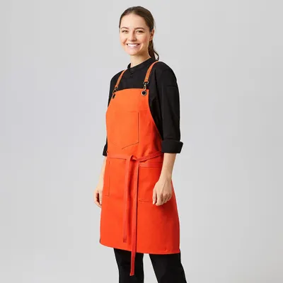 Produktbild von Latzschürze B 70 x L 80 cm orange : orange : 100% Baumwolle