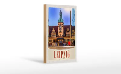Produktbild von Holzschild Reise 12x18 cm Leipzig Deutschland Kirche Architektur