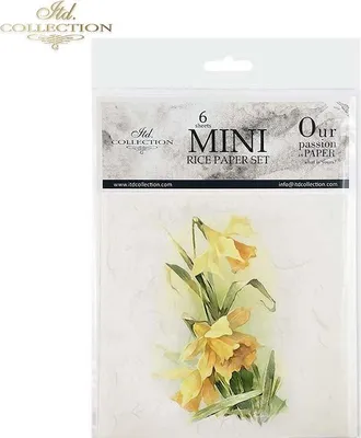 Image de ITD Papier de riz Decoupage SET Papier de bricolage, jonquilles, narcisses, marguerites RSM074