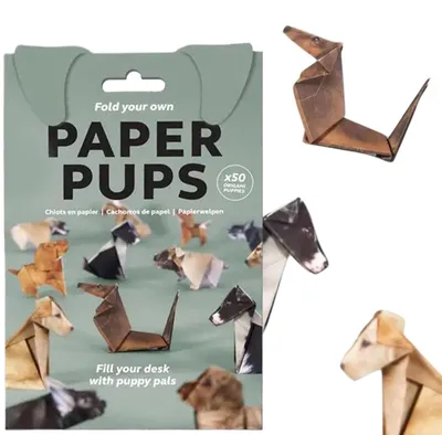 Origami Hundeset, 50 Blatt 3D-Papier, DIY Tierdekoration