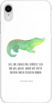 Produktbild von Mr. & Mrs. Panda Iphone XR Handyhülle Krokodil - Weiß - Geschenk, Abenteuerlust, Krokodile, Meer, Premium Kunststoff, Lieblingsmensch, Handy Case, Beste Freundin