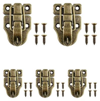 Productafbeelding van Box lock - Antiek messing - 6 x 4 cm - 5 stuks
