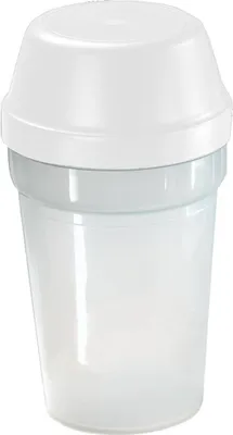 Image de Shaker "Protein" 300 ml - Gobelet pratique avec fermeture rotative pour les boissons protéinées & sportives idéal pour le fitness & les ingrédients ménagers - transparent/blanc