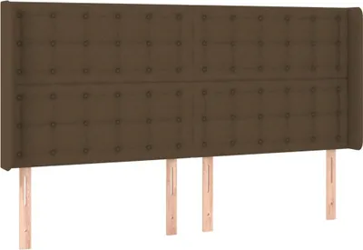 Obrázok produktu pre vidaXL Čelo postele s ušami tmavohnedé 163x16x118/128 cm Látka