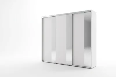 Produktbild von A29 Schiebetürenschrank mit Spiegel - Weiß - 278 x 62 x 215 cm