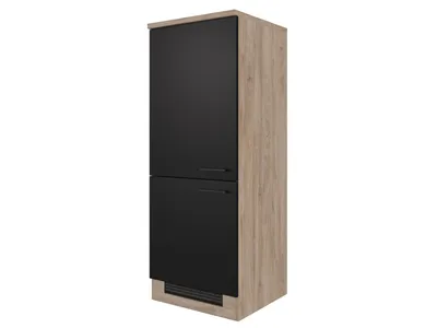 Produktbild von Demi Geräteumbauschrank Küche - 60 cm breit - Schwarz matt Endgrain Oak – Capri