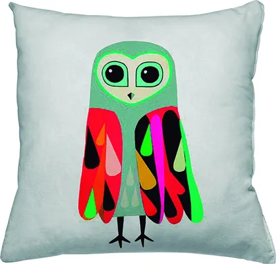 Produktbild von Jilda-Tex Zierkissen Dekokissen 45x45 cm mit Füllung "Retro OWL" - doppelseitiger Druck!