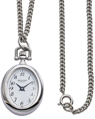 Regent P-779 Umhängeuhr mit Kette Silberfarben 1