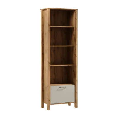 Produktbild von AX LIVING Bücher Regal Iseonia R1K – 66 cm breit, Eiche Wotan/Beige