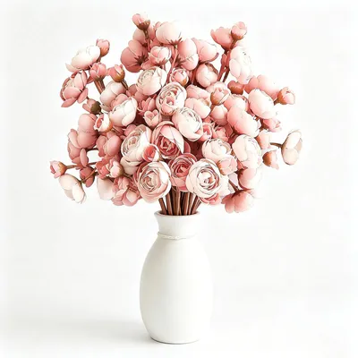 18 Kunst-Ranunkeln, Rosé, 27 cm, für Hochzeit & Herbstdeko